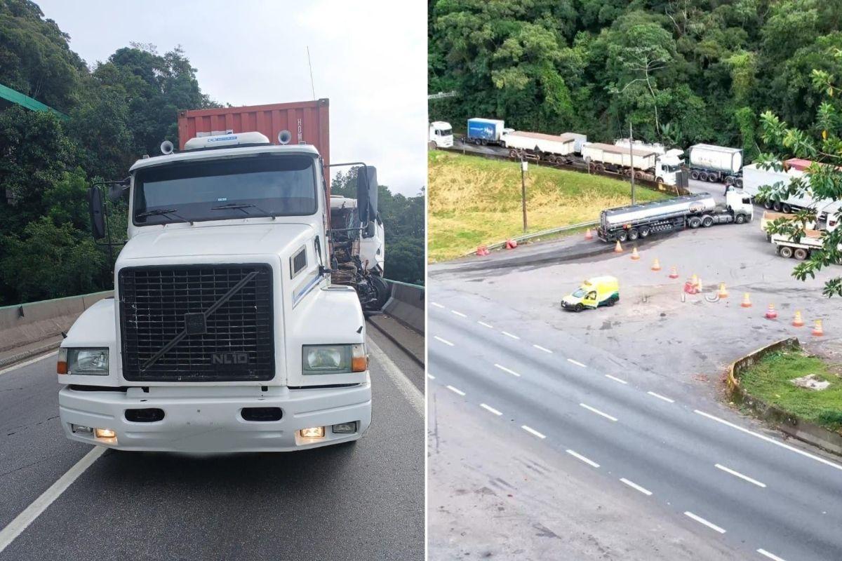 Acidente na Rodovia Anchieta causa tráfego lento do km 38 ao km 46