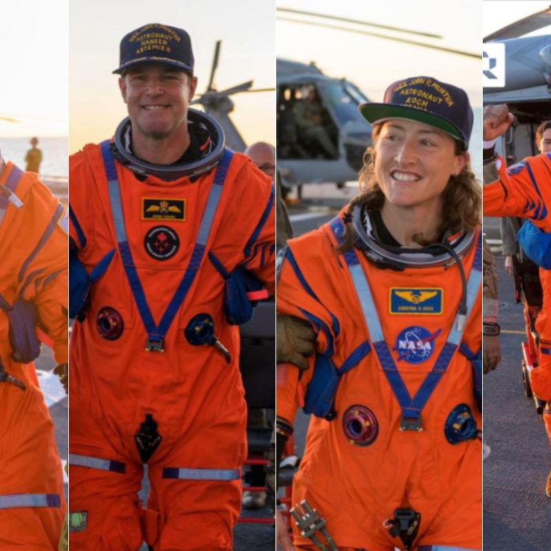 Reid Wiseman, Victor Glover, Christina Koch e Jeremy Hansen regressaram à Terra em segurança naquela que foi a primeira viagem tripulada à Lua em mais de meio século