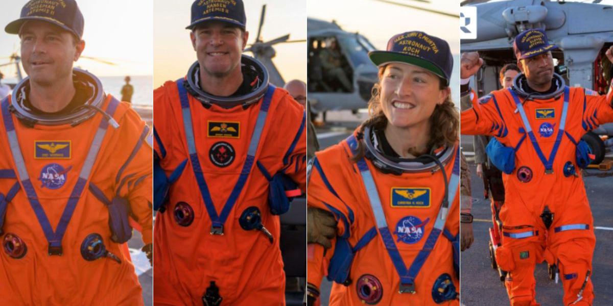 Reid Wiseman, Victor Glover, Christina Koch e Jeremy Hansen regressaram à Terra em segurança naquela que foi a primeira viagem tripulada à Lua em mais de meio século