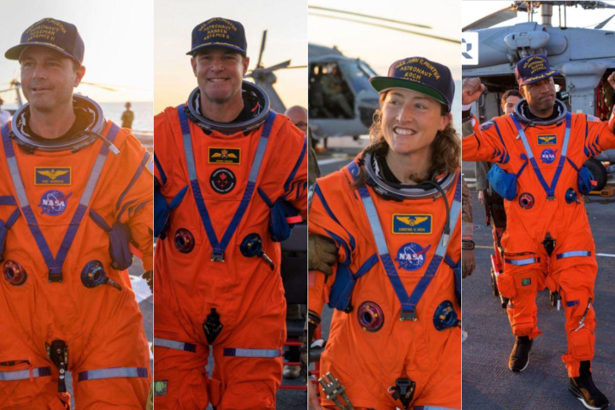 Reid Wiseman, Victor Glover, Christina Koch e Jeremy Hansen regressaram à Terra em segurança naquela que foi a primeira viagem tripulada à Lua em mais de meio século