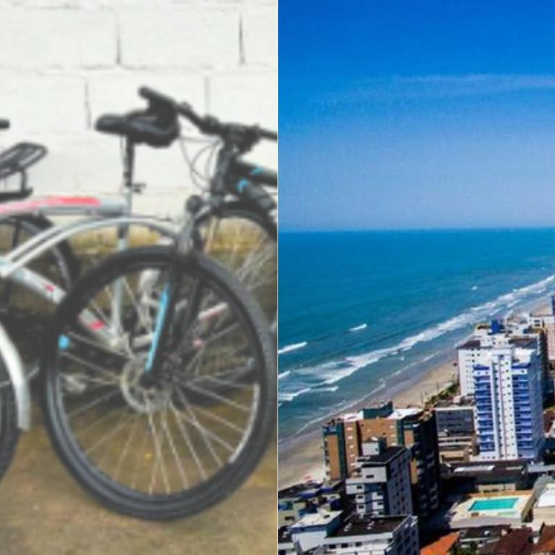 Cinco bicicletas foram apreendidas na orla da praia de Mongaguá