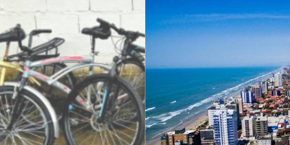 Cinco bicicletas foram apreendidas na orla da praia de Mongaguá