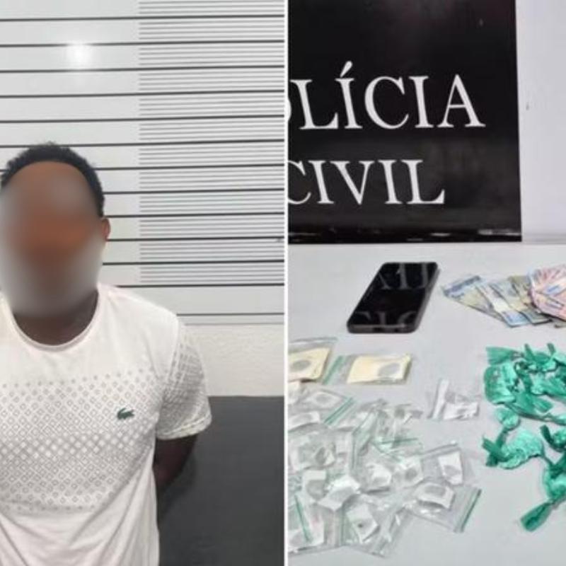 Homem foi preso em flagrante por tráfico de drogas em Guarujá e admitiu integrar facção criminosa
