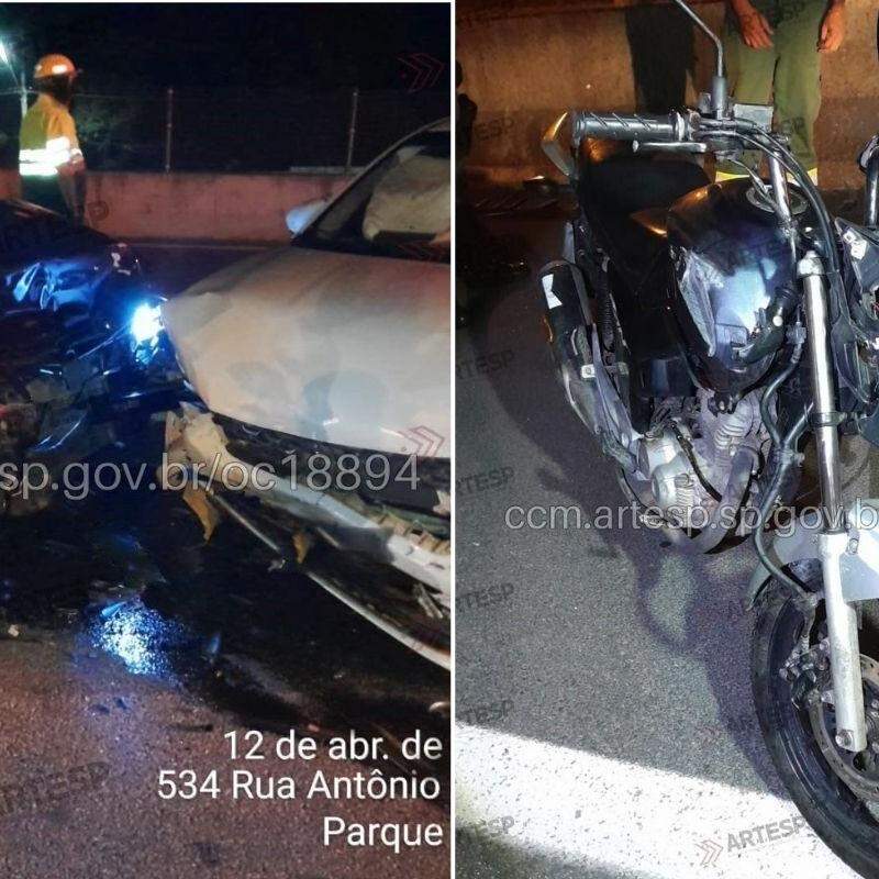 Acidentes envolveram três veículos