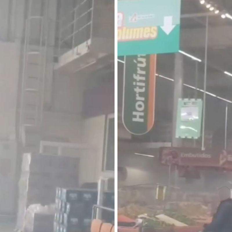 Névoa branca tomou 'conta' do atacadista durante o vazamento de gás de uma das geladeiras