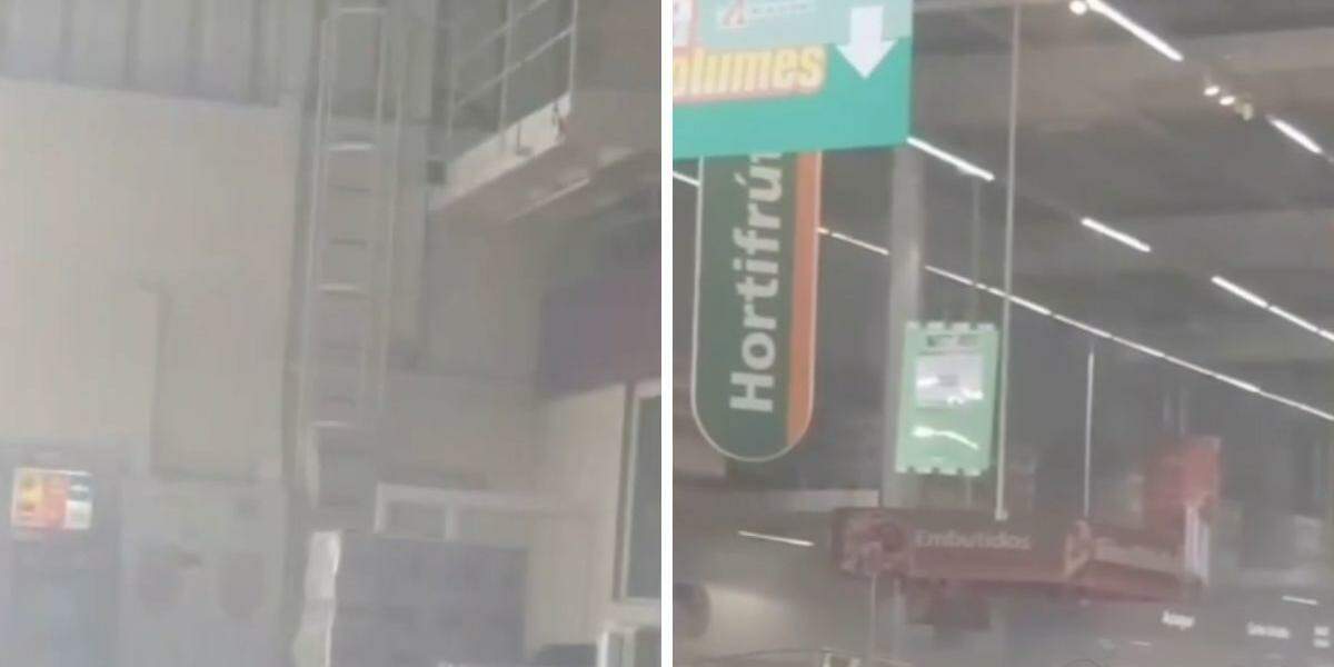 Névoa branca tomou 'conta' do atacadista durante o vazamento de gás de uma das geladeiras