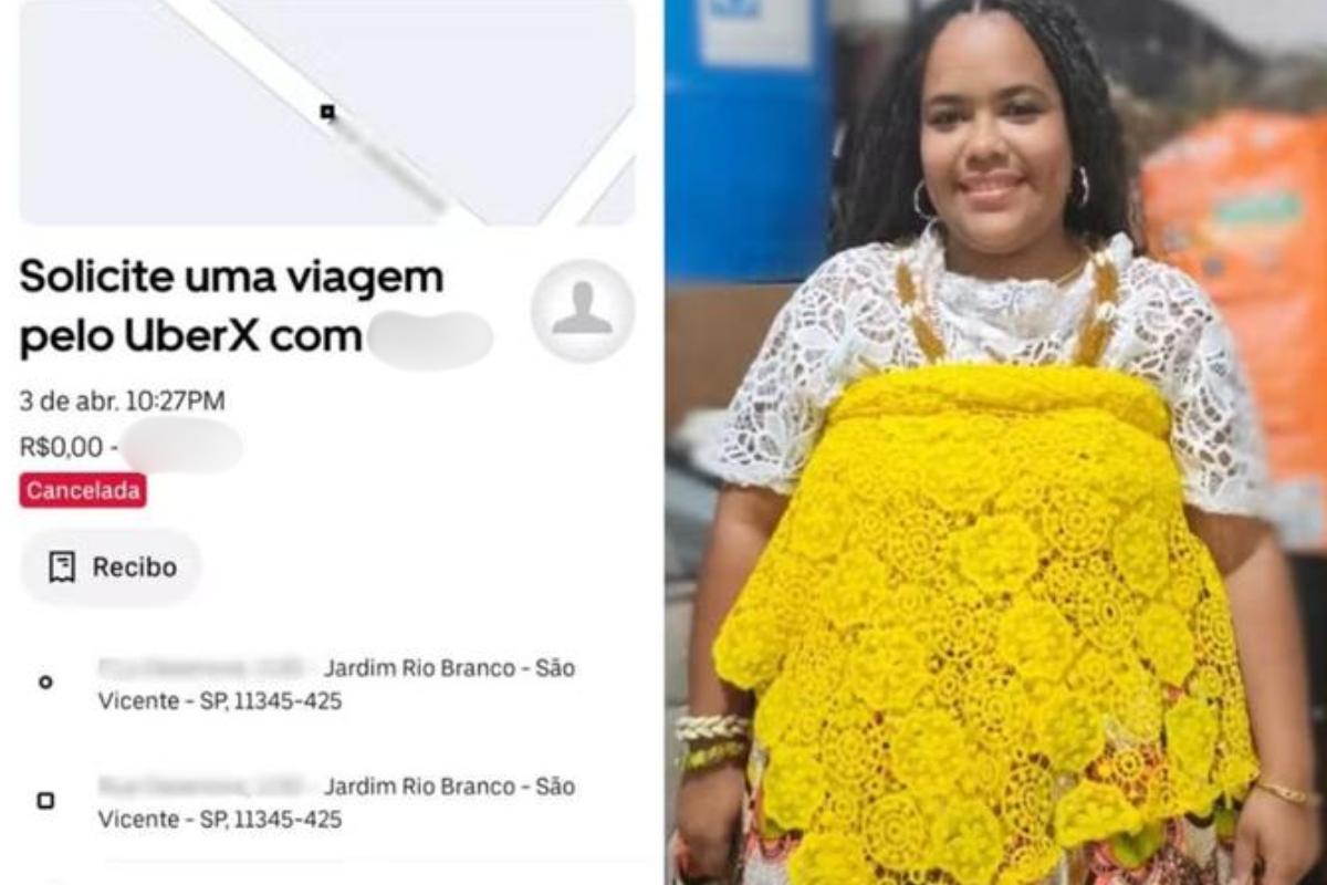 Barbara alega ter sofrido intolerância religiosa após ter uma corrida de aplicativo negada ao sair de um terreiro de candomblé em São Vicente