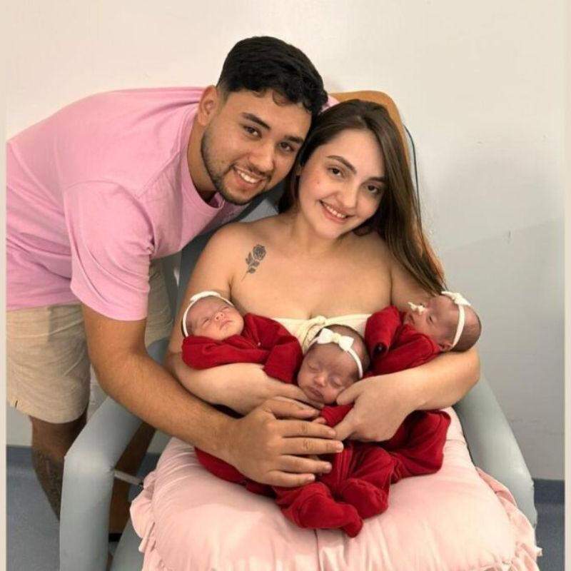 O parto das trigêmeas ocorreu de forma antecipada, no dia 3 de março