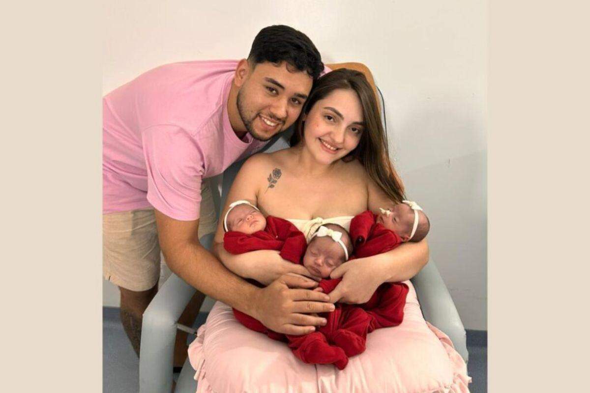 O parto das trigêmeas ocorreu de forma antecipada, no dia 3 de março