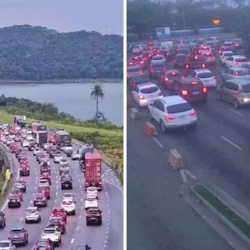 No fim da manhã, havia 55 quilômetros de pistas congestionadas no SAI departamento hidroviário/reprodução. Ao cair da tarde, tranquilidade nas balsas contrastava com almoço