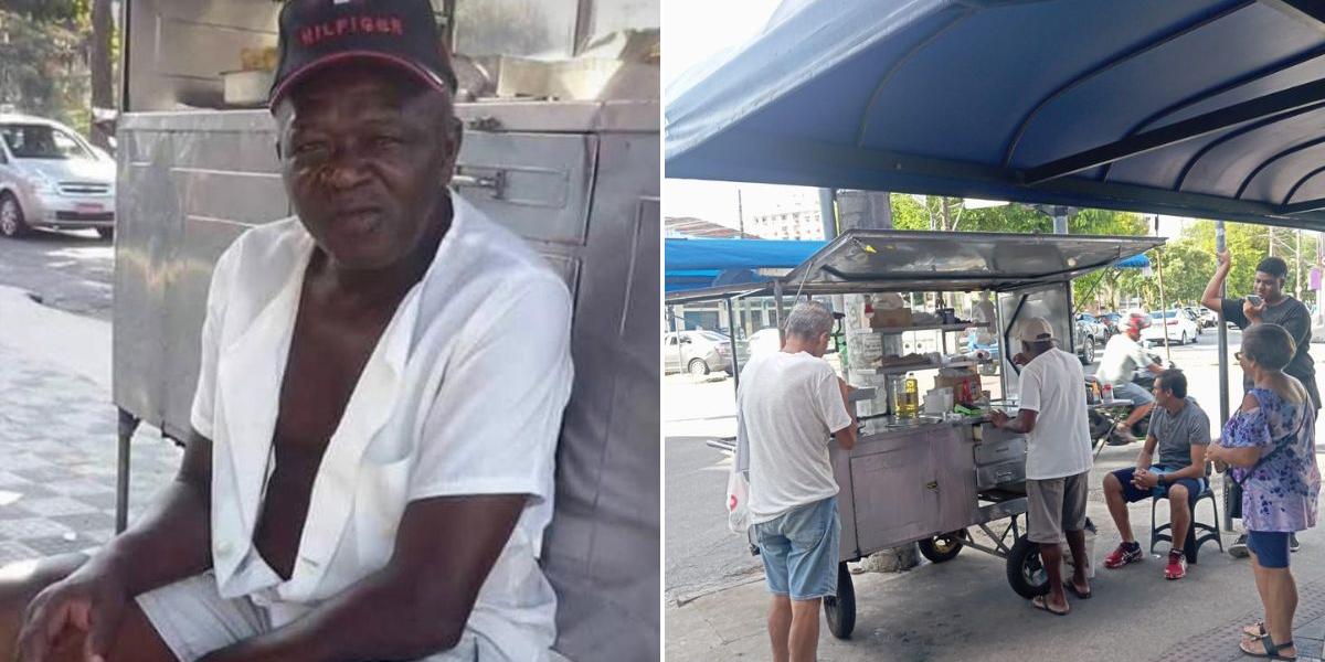 Seo Domingos  trabalhou mais de 40 anos no mesmo ponto na esquina das avenidas Pedro Lessa e Almirante Cochrane, em Santos