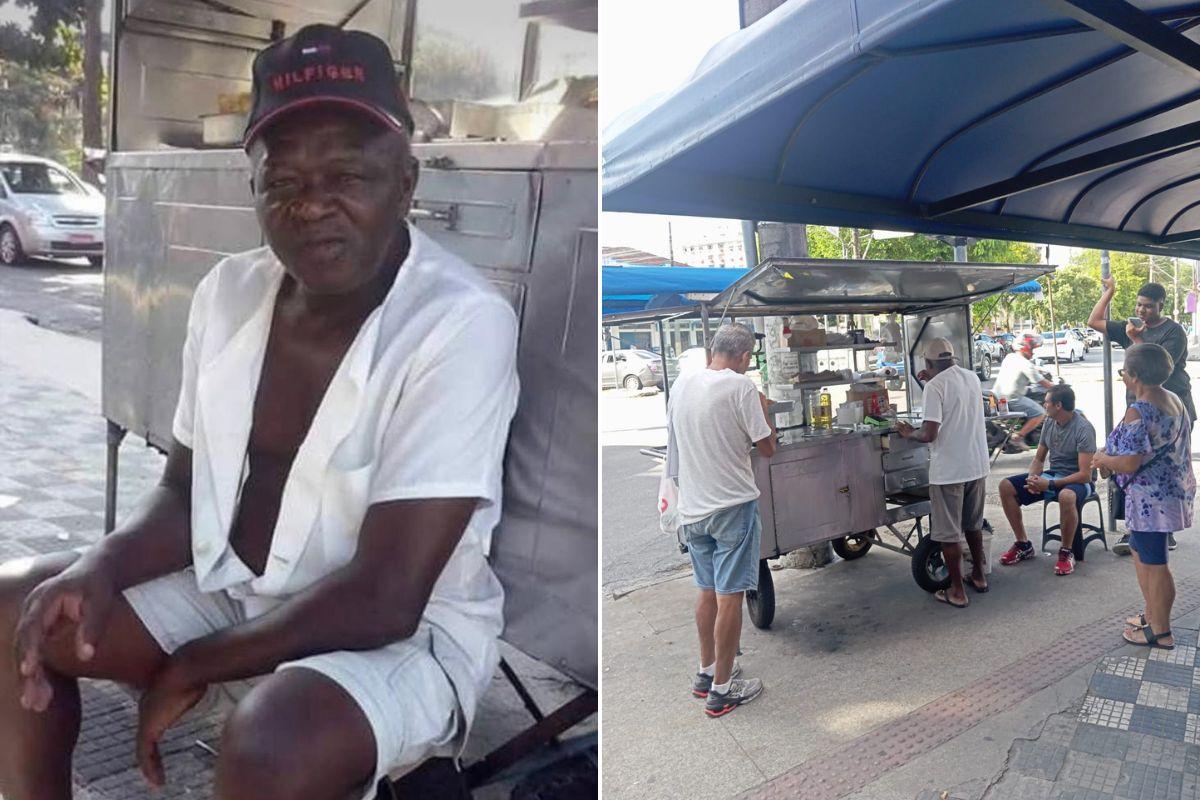 Seo Domingos  trabalhou mais de 40 anos no mesmo ponto na esquina das avenidas Pedro Lessa e Almirante Cochrane, em Santos