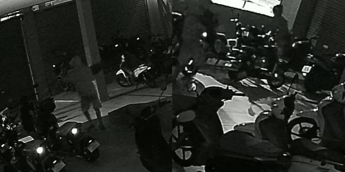 Ação foi registrada por câmera de monitoramento da loja