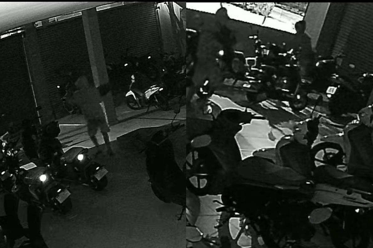 Ação foi registrada por câmera de monitoramento da loja