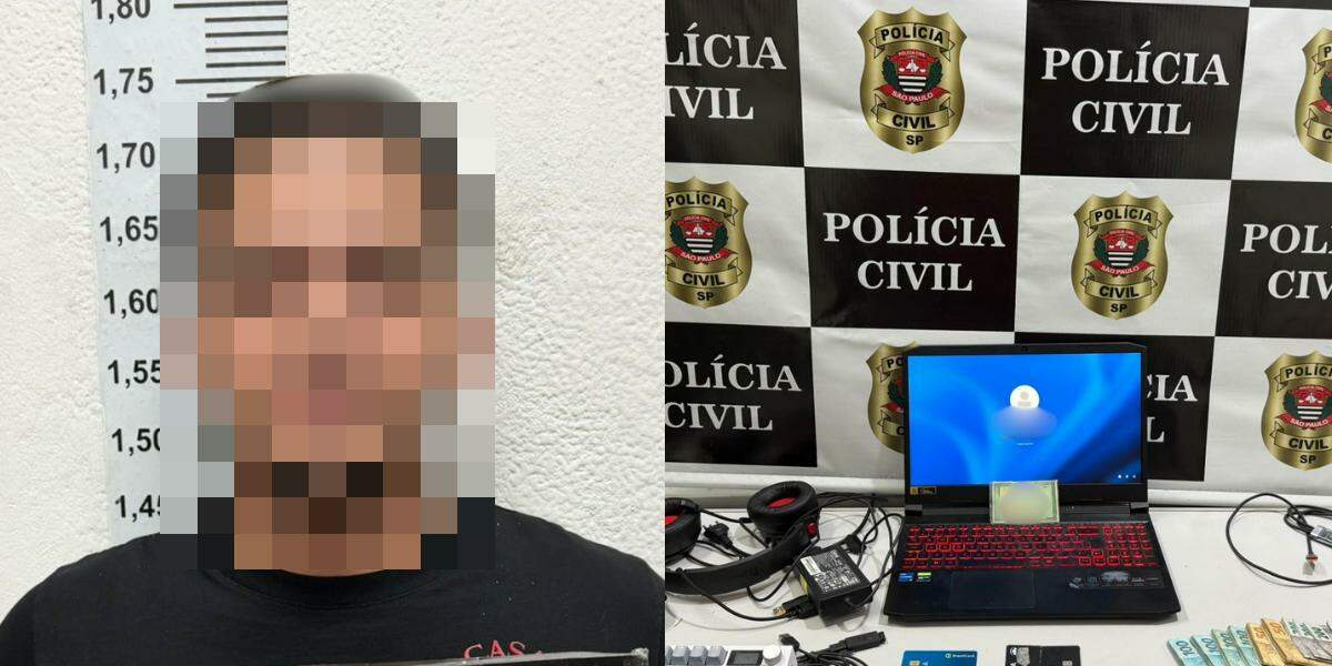 Homem foi preso; dinheiro, celular e notebook foram apreendidos