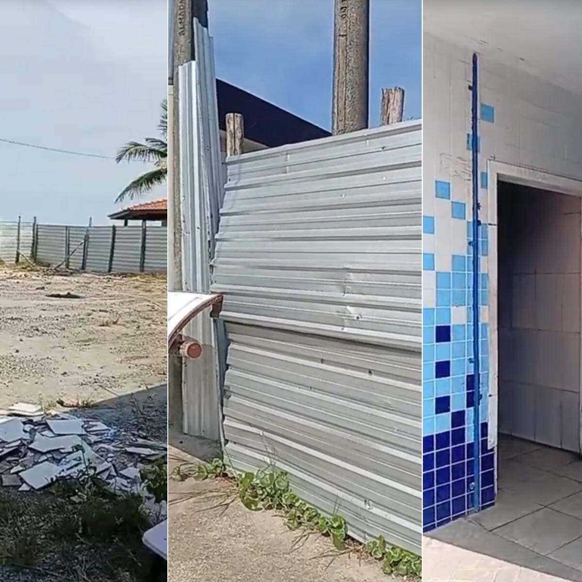 Construção de espaço esportivo na orla da praia de Mongaguá está parada