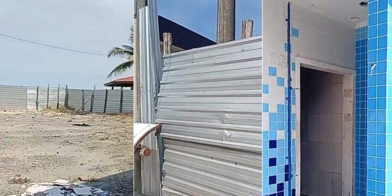 Construção de espaço esportivo na orla da praia de Mongaguá está parada