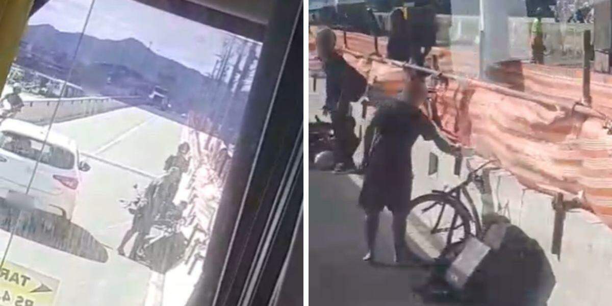 Ciclista desrespeitou a sinalização e ocasionou um acidente com uma moto na Ponte dos Barreiros