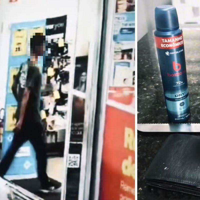 A faca usada no ataque à farmácia de Praia Grande foi apreendida; produtos roubados do estabelecimento foram recuperados