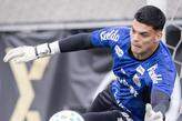 Gabriel Brazão trabalhou pesado no último treino antes do clássico, no CT Rei Pelé