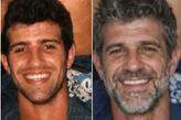 A imagem da direita é Jeancarlo aos 26 anos. Na esquerda, seria aos 49 anos, segundo IA