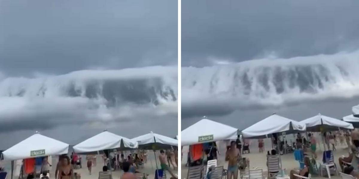 A nuvem com aparência semelhante à de um tsunami apareceu por volta das 13h na Riviera de São Lourenço