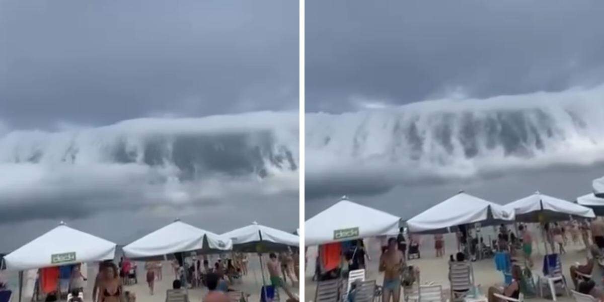 A nuvem com aparência semelhante à de um tsunami apareceu por volta das 13h na Riviera de São Lourenço