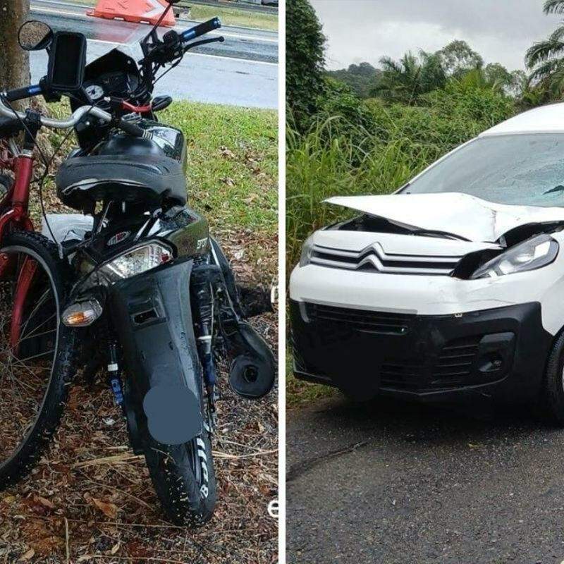 Ciclista morreu, motociclista ficou gravemente ferido e motorista da van fez o bafômetro, que deu negativo