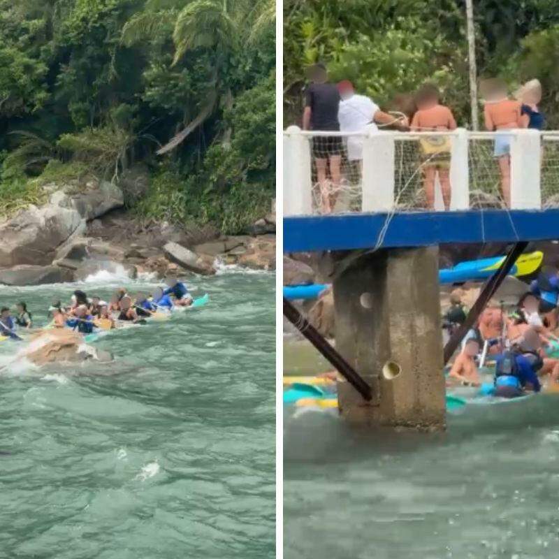 Grupo de São Paulo que estava na canoa havaiana precisou ser resgatado pelo GBMar