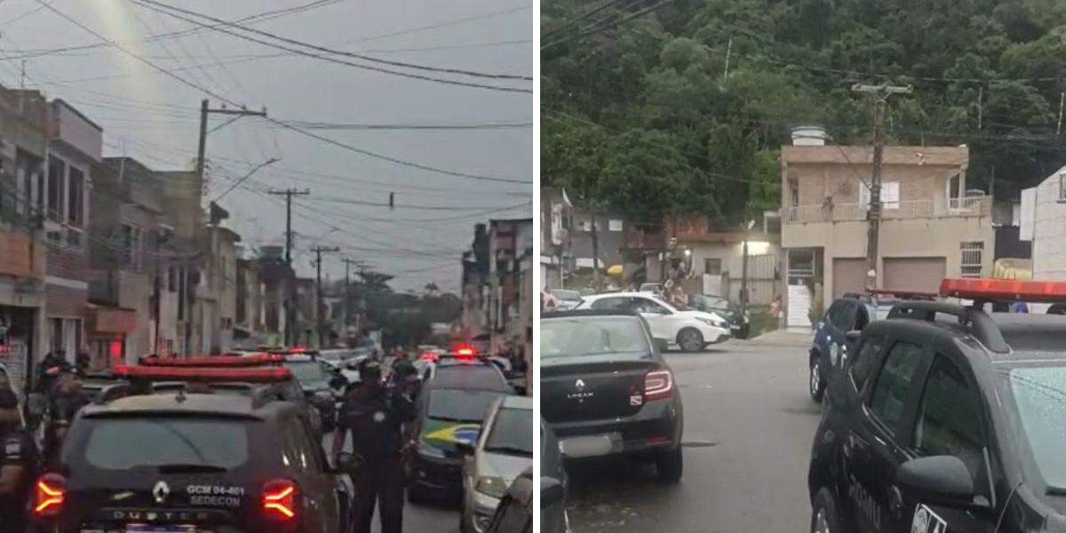 Troca de tiros ocorreu no cruzamento das ruas Ceará e Manoel Aguiar do Nascimento; após o confronto, os criminosos fugiram para uma área de mata no bairro Vila Zilda