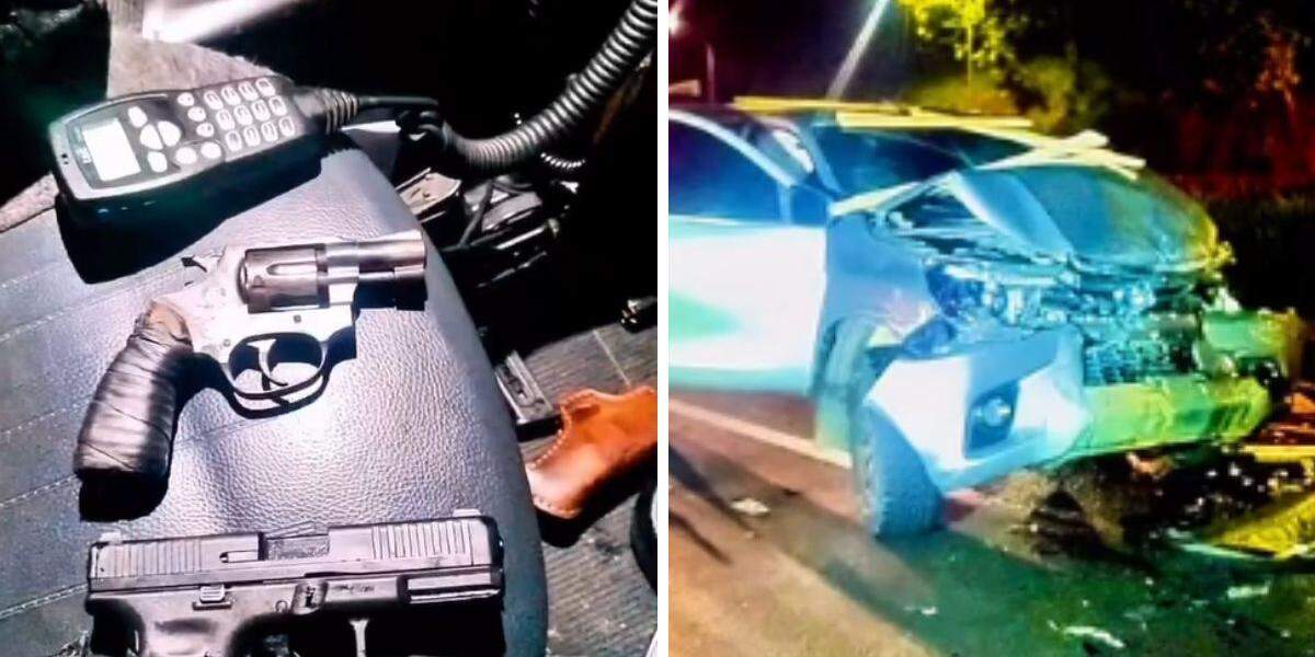 Perseguição começou em Registro e terminou em Cajati, a 44 quilômetros de distância, onde a dupla colidiu o veículo onde estava contra um ônibus. Com eles, foram encontradas armas e munições