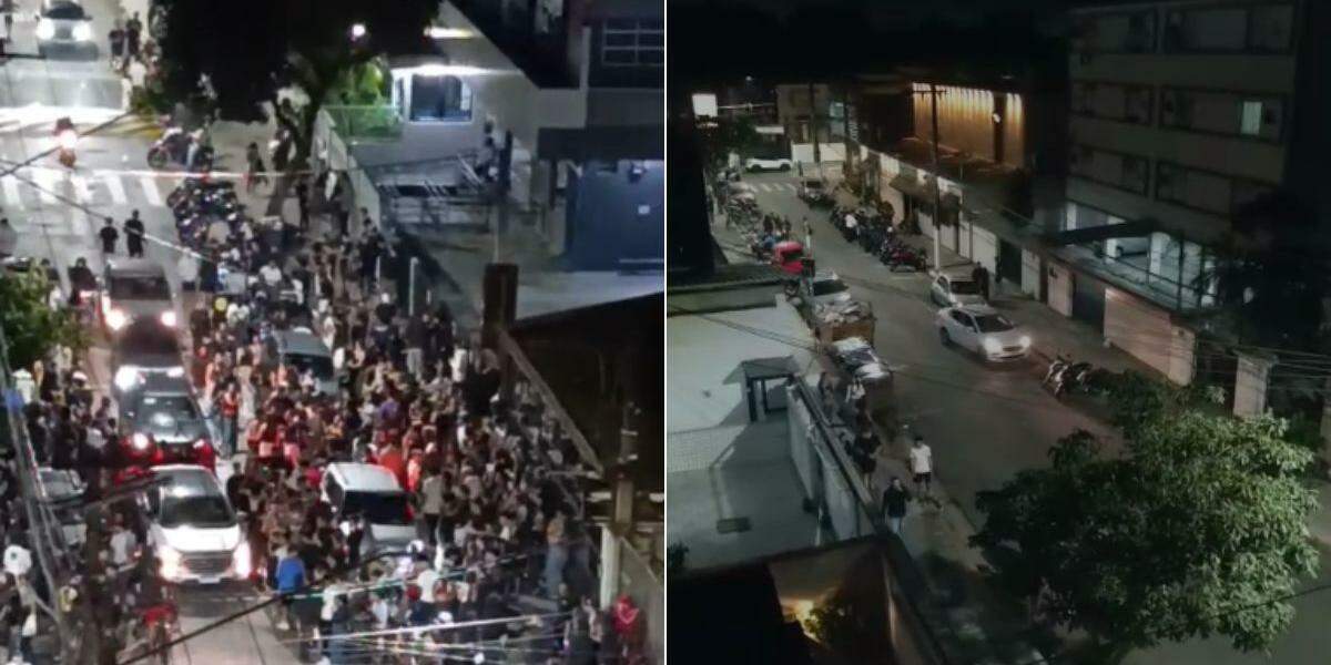 Aglomerações no entorno das ruas Álvares de Azevedo e Lobo Vianna são denunciadas pela população em Santos