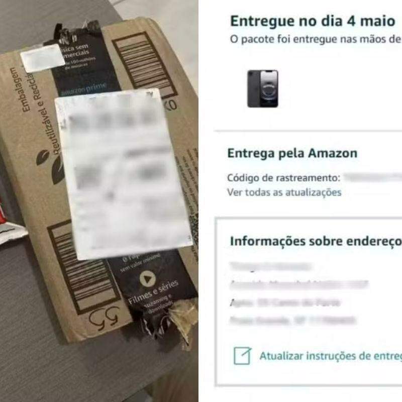 A caixa de leite condensado foi entregue no lugar do iPhone, causando tristeza e indignação na família de Praia Grande