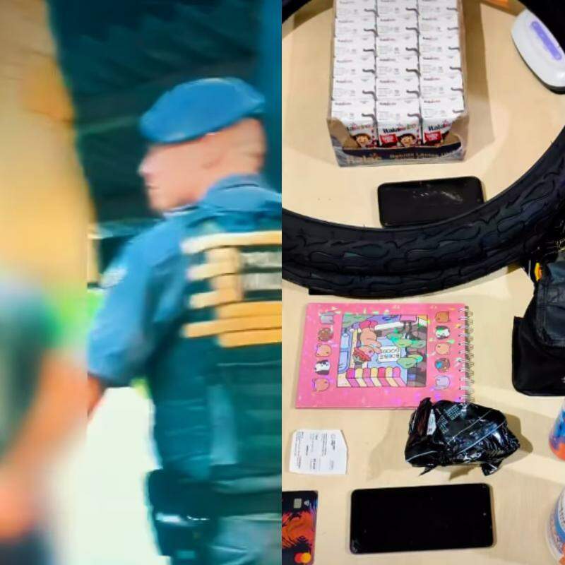 Suspeito foi preso e o material foi apreendido pela PM