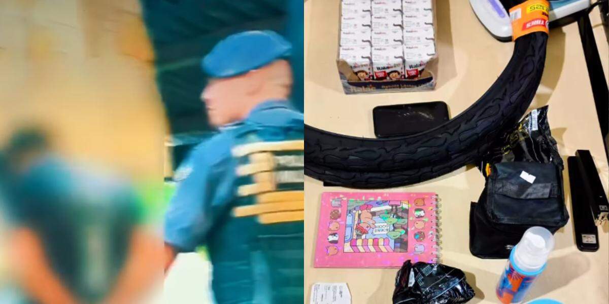 Suspeito foi preso e o material foi apreendido pela PM