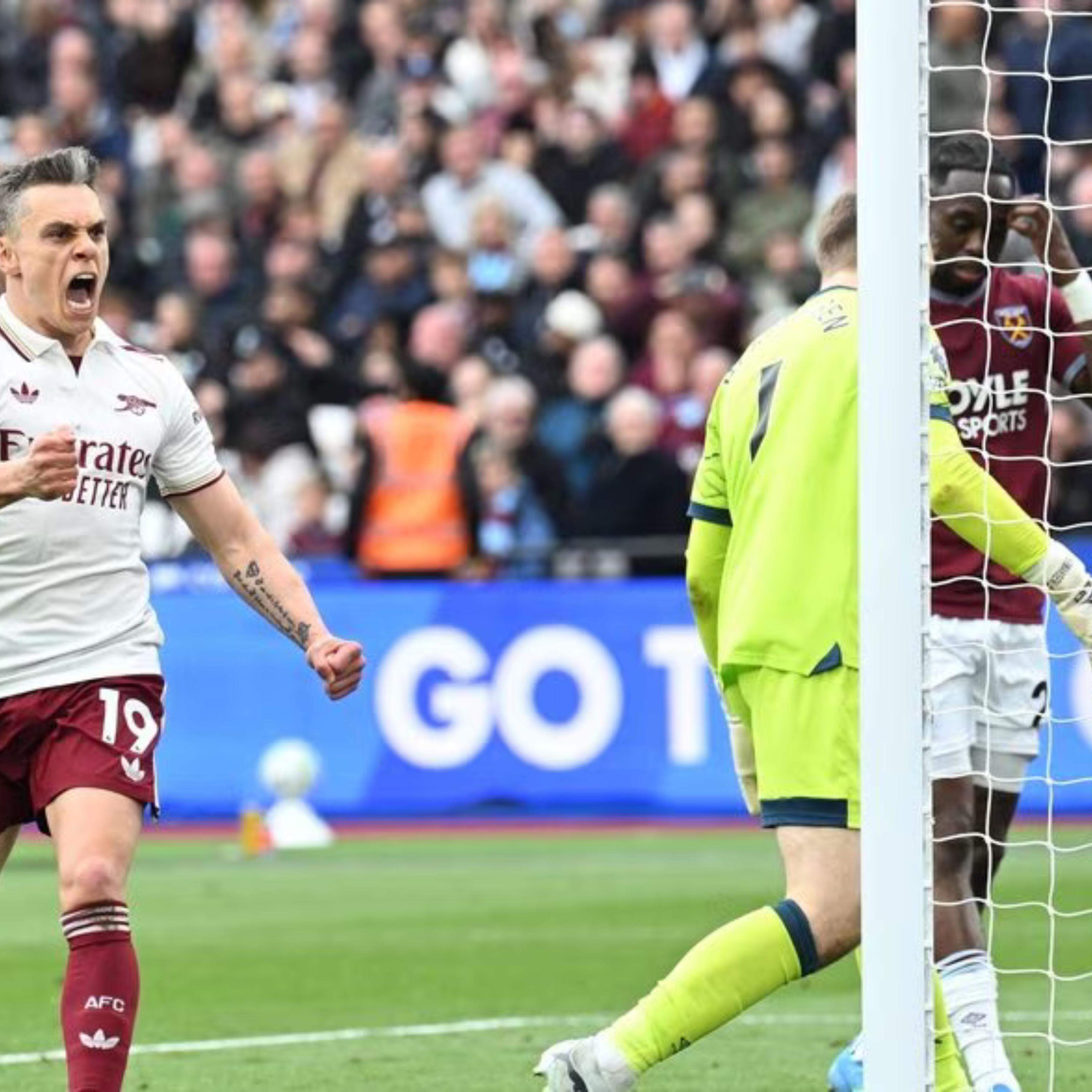 Arsenal sofre no fim, mas vence o West Ham e mantém vantagem na liderança da Premier League
