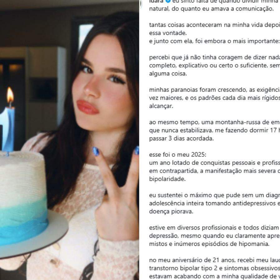 Luara Fonseca, influenciadora de Santos, revelou seu diagnóstico de transtorno bipolar no Instagram