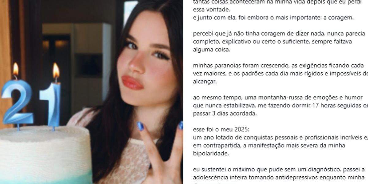 Luara Fonseca, influenciadora de Santos, revelou seu diagnóstico de transtorno bipolar no Instagram