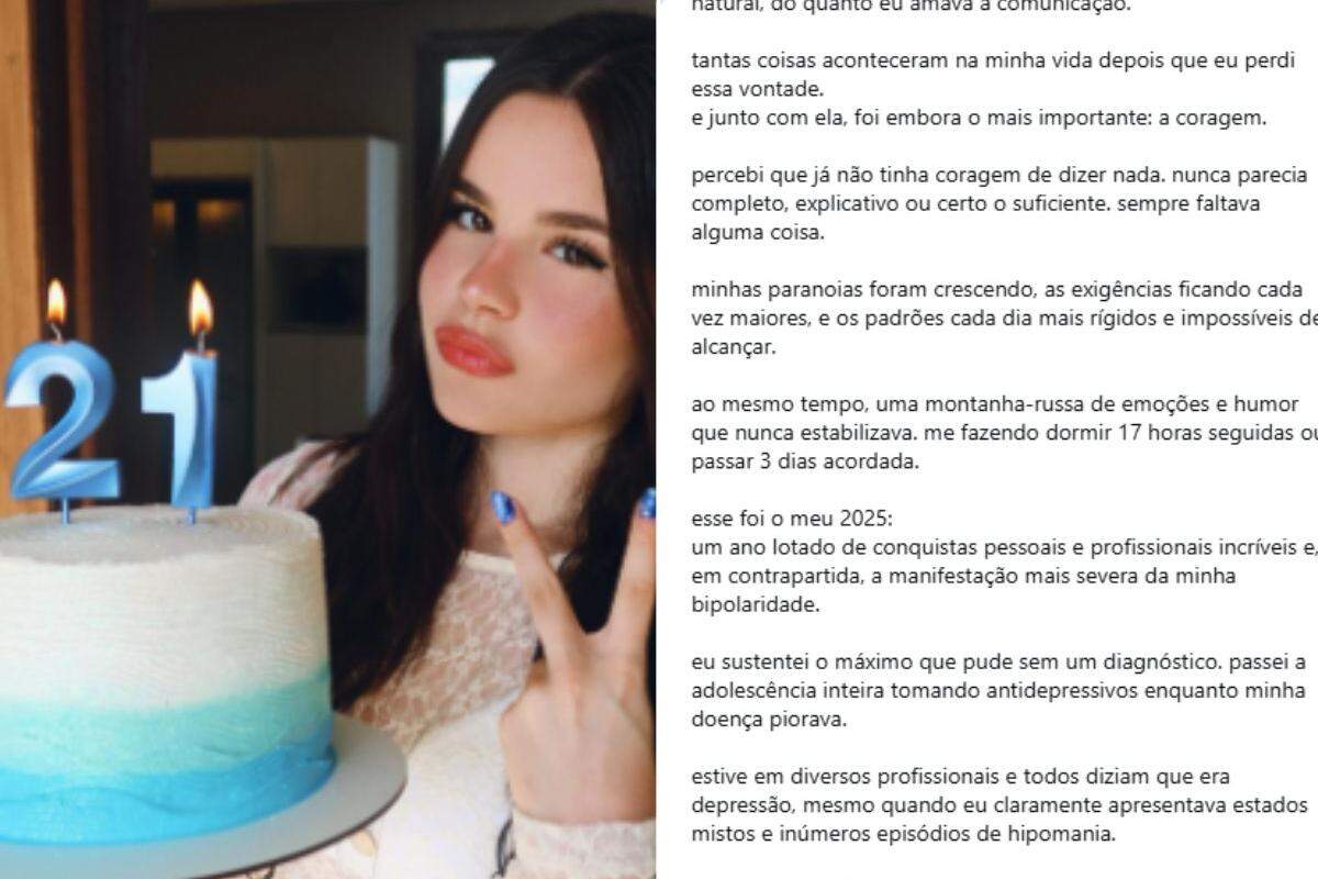Luara Fonseca, influenciadora de Santos, revelou seu diagnóstico de transtorno bipolar no Instagram