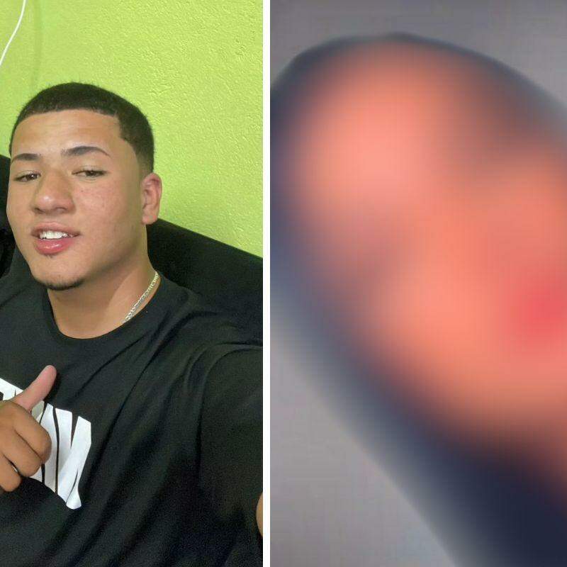 Thalys Feitosa, de 19 anos (esq.), está preso após dar facadas na ex-companheira, em São Vicente