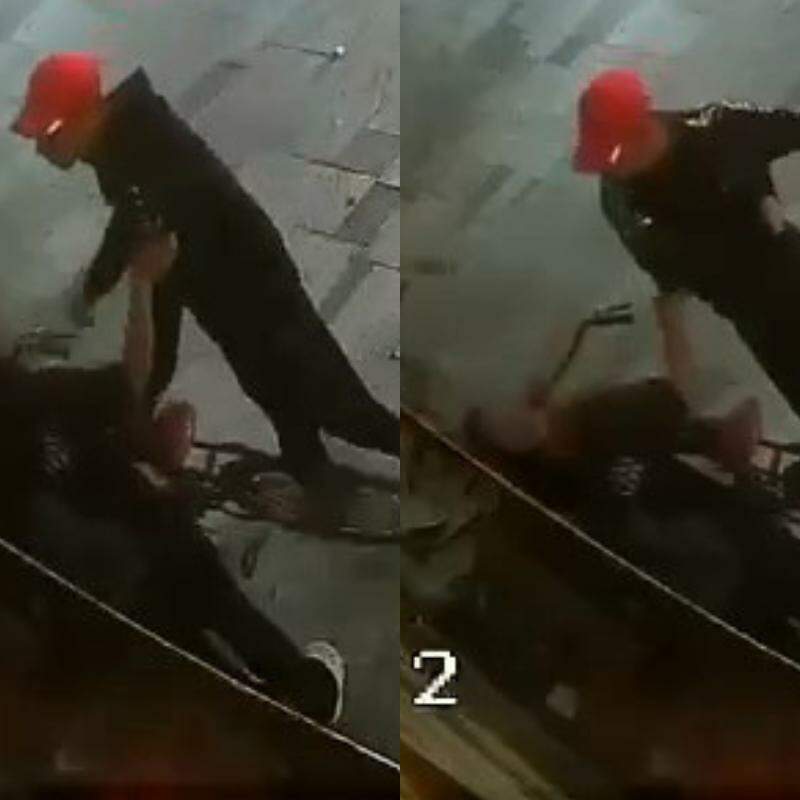 Imagens registraram o momento da agressão