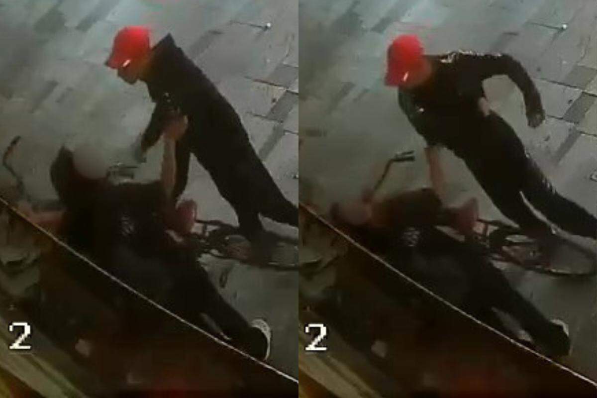 Imagens registraram o momento da agressão