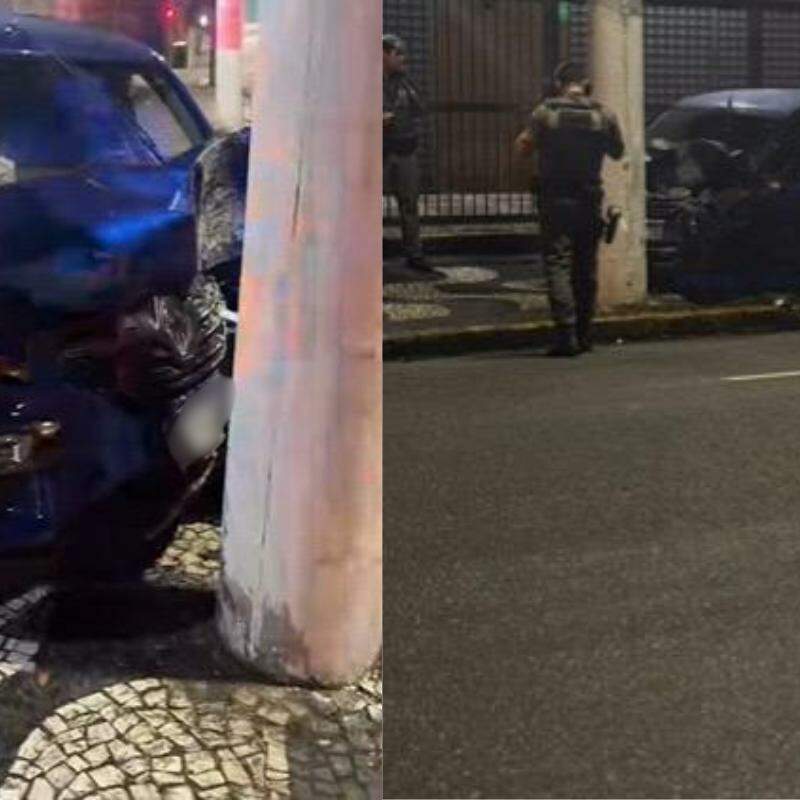 A colisão aconteceu na Avenida Doutor Epitácio Pessoa, em Santos