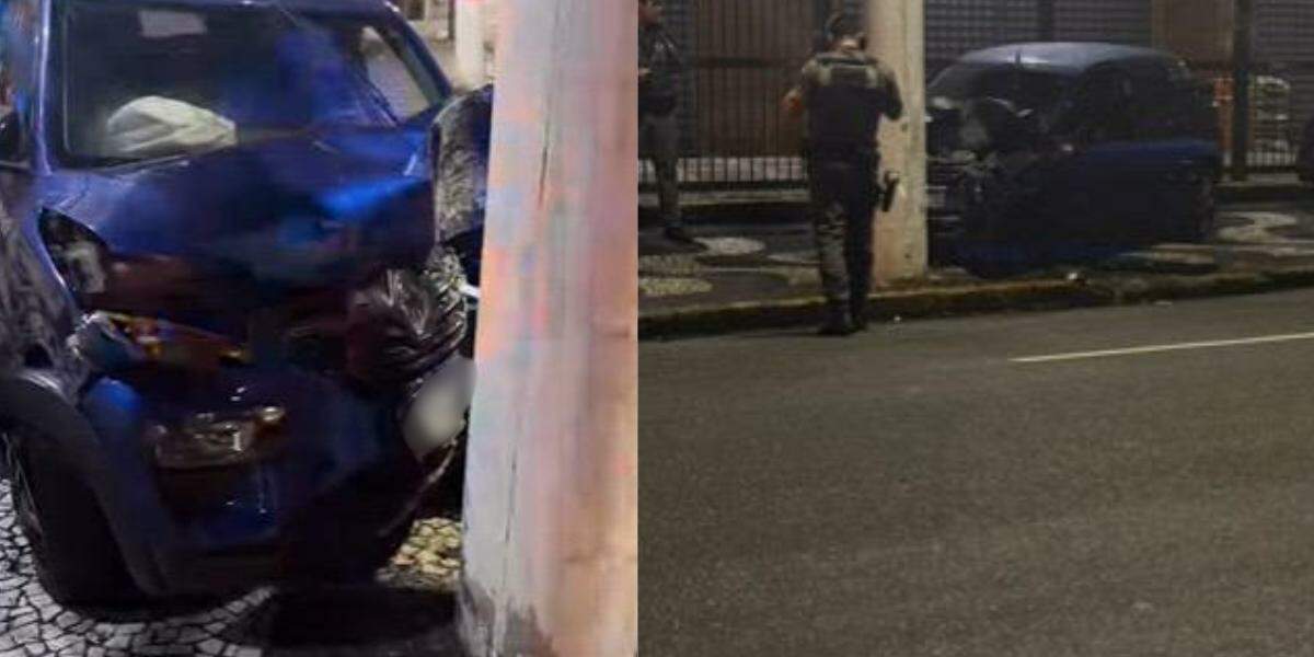 A colisão aconteceu na Avenida Doutor Epitácio Pessoa, em Santos