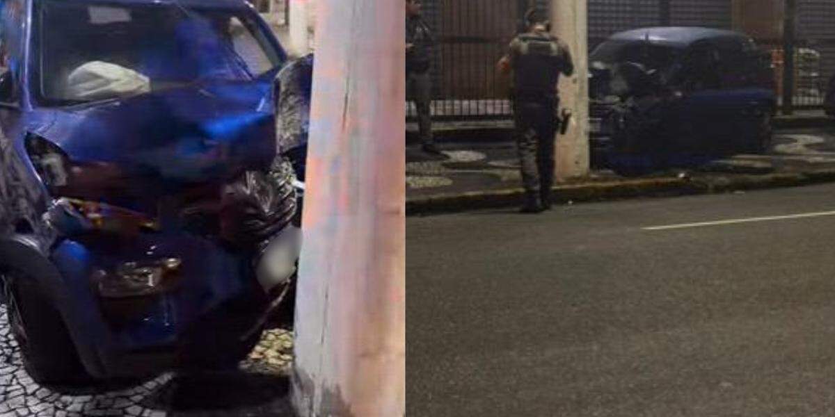 A colisão aconteceu na Avenida Doutor Epitácio Pessoa, em Santos