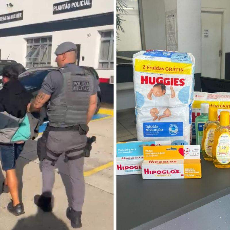 Suspeito foi detido e levado a CPJ de Santos. As mercadorias foram devolvidas para a farmácia