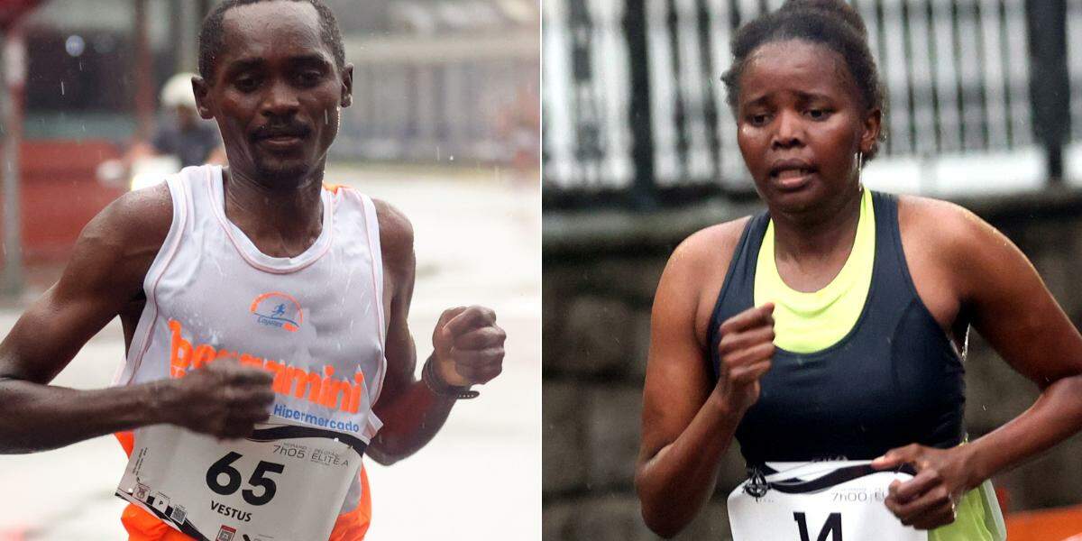 Vestus Cheboi Chemjor e a ugandesa Nancy Cheptegei, vencedores dos 10km Tribuna Terracom