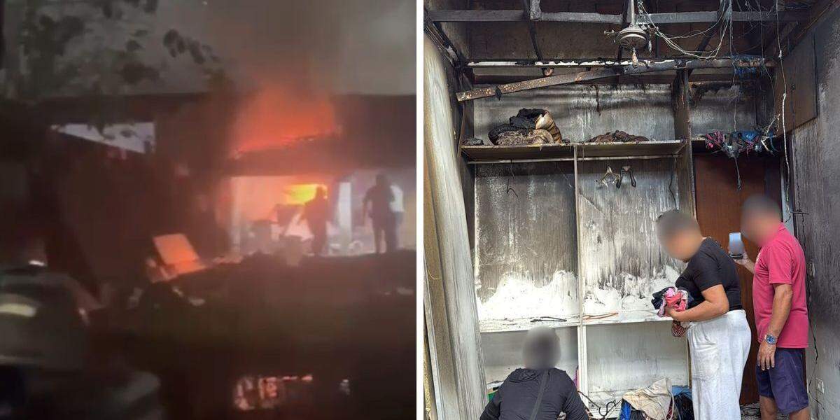 Casa foi tomada pelo fogo, que deixou rastro de destruição