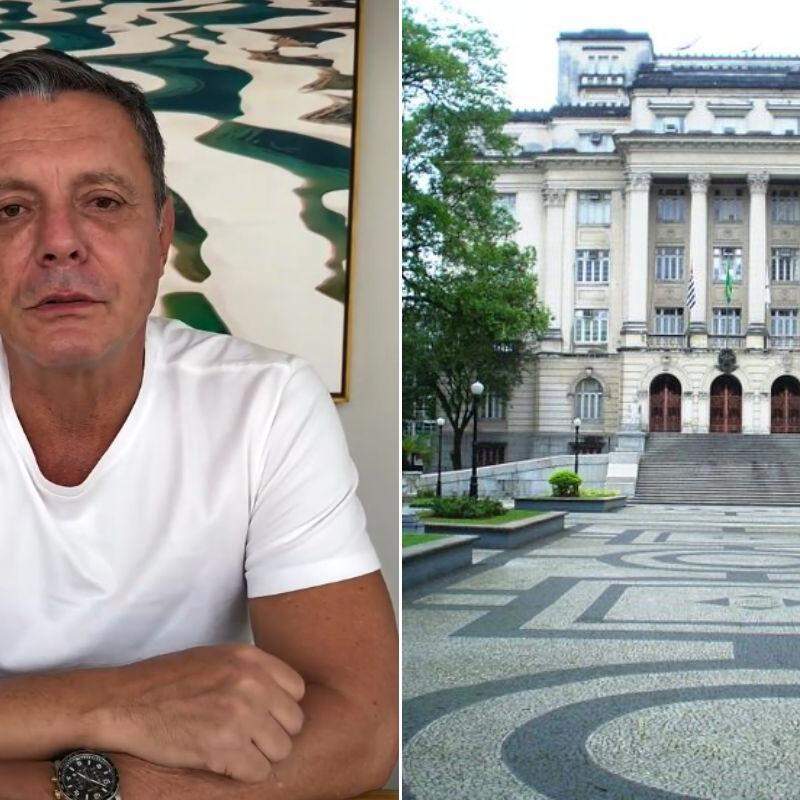 Prefeito de Santos, Rogério Santos (esq.), anunciou que está com câncer e que vai se afastar da Prefeitura