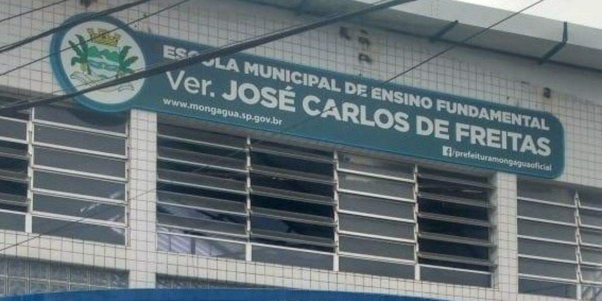 Vazamento ocorreu na escola Vereador José Carlos de Freitas, em Mongaguá